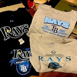 Tampa Bay Rays  Bundle Four (4) shirts two Blue two gray